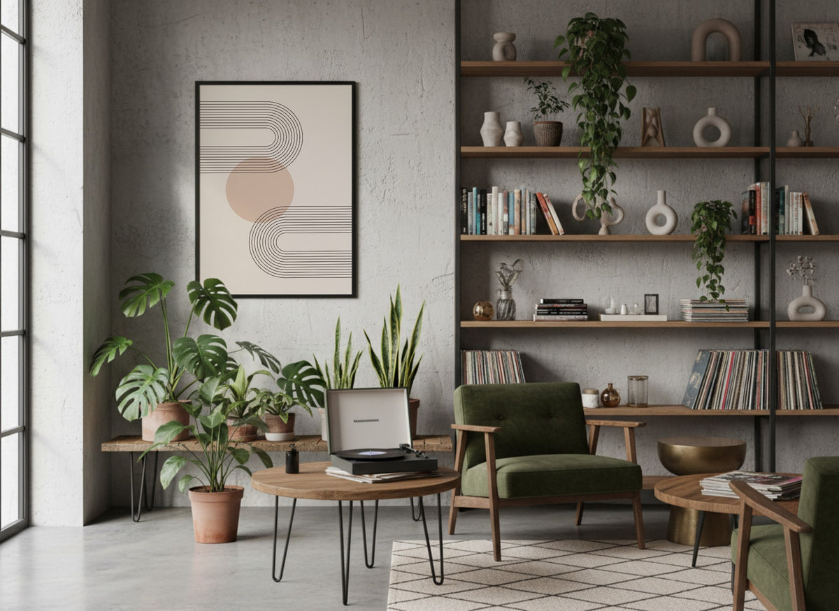 Peach S-Curve Stripe Poster