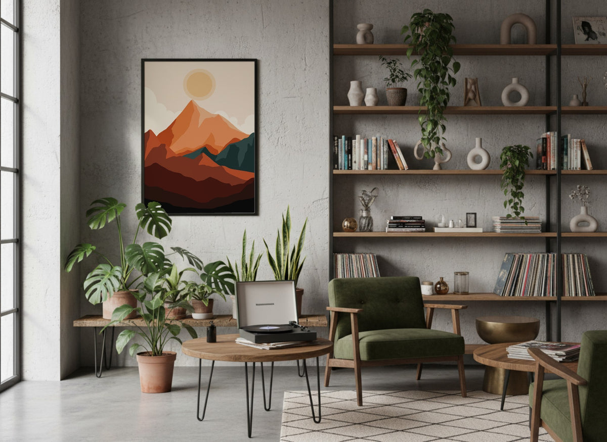 Orange Mountain Layers Poster