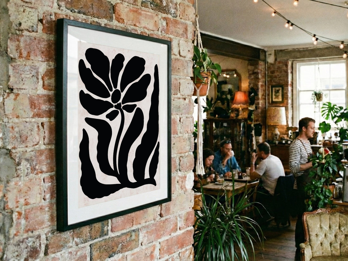 Black White Upright Bloom Poster