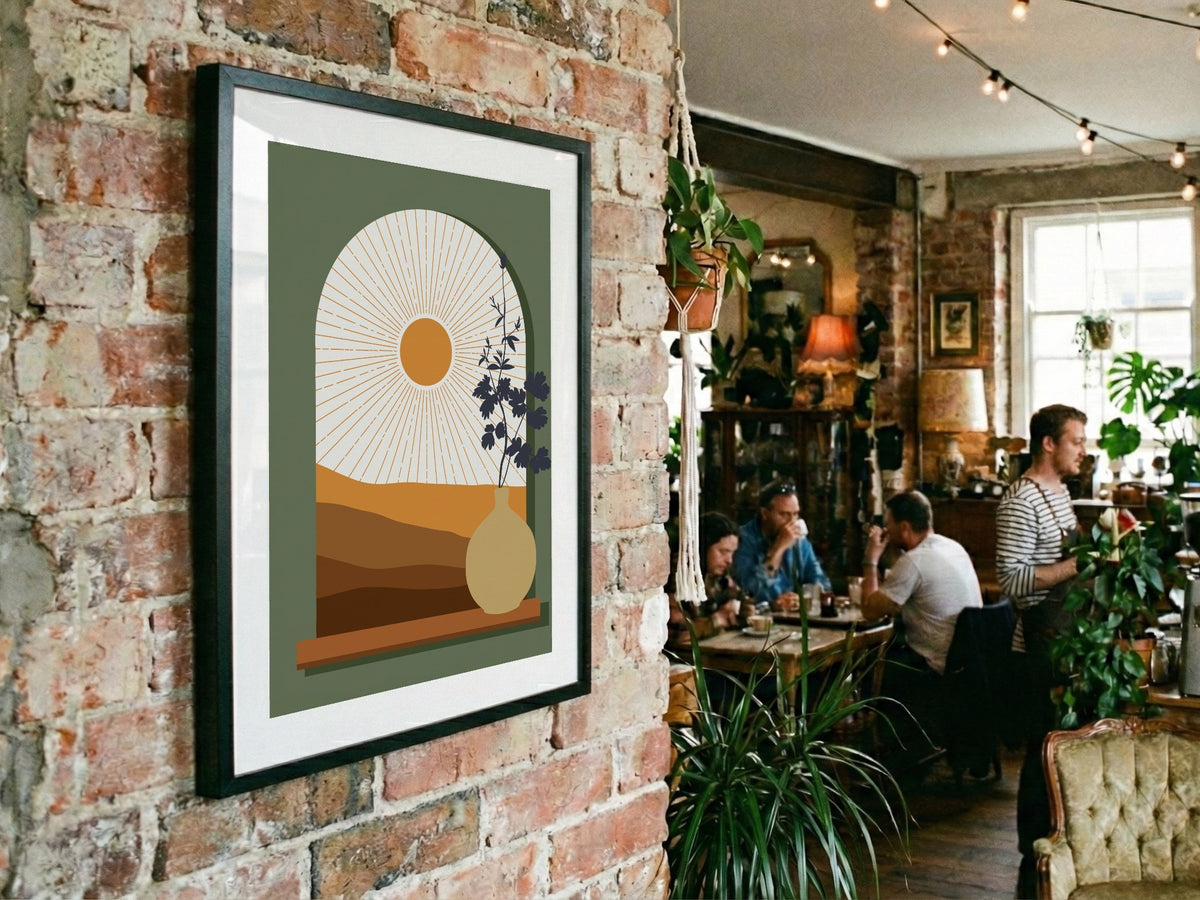 Olive Arch Botanical Landscape Poster