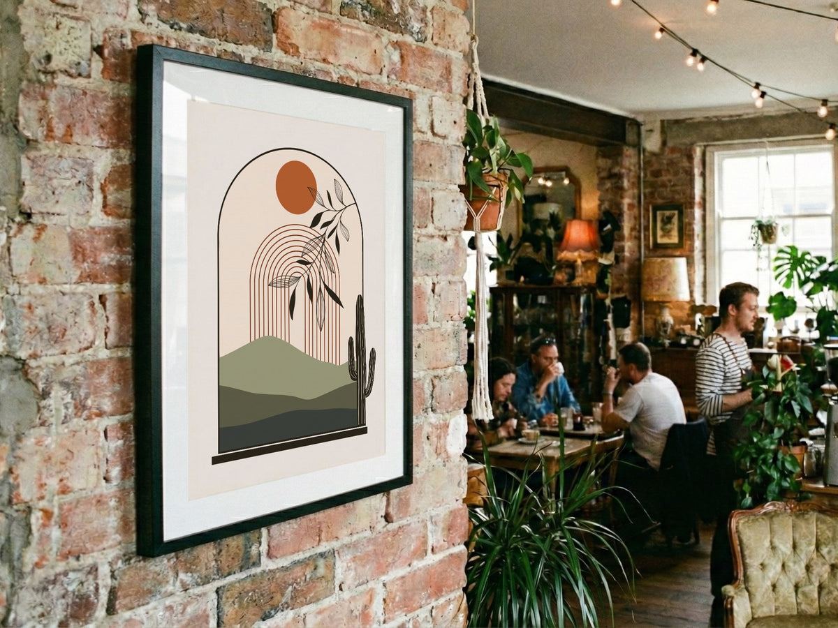 Cream Arch Botanical Desert Poster