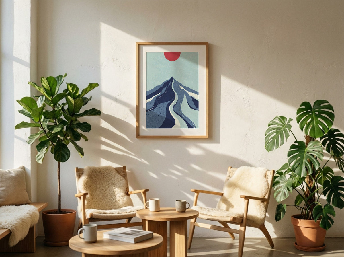 Blue Mountain River Abstract Poster