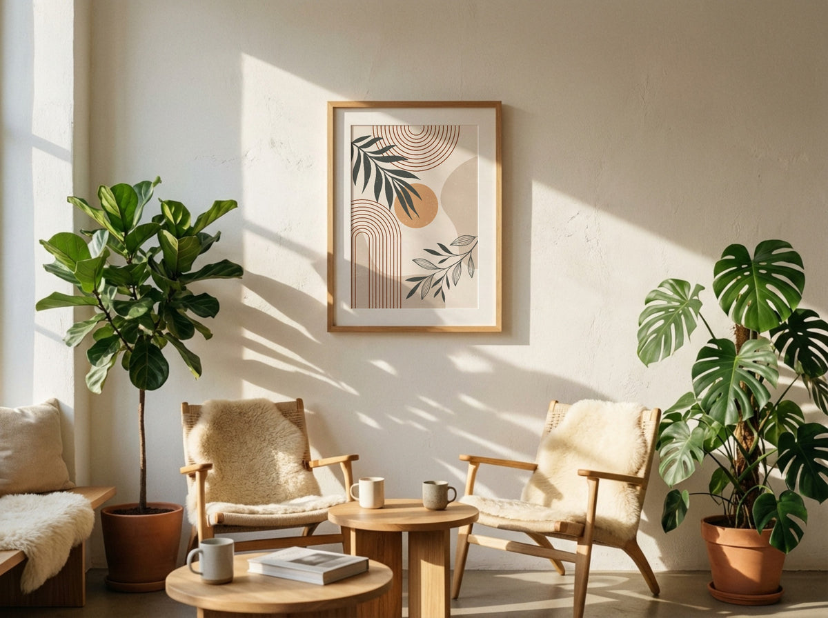 Terracotta Botanical Curve Poster