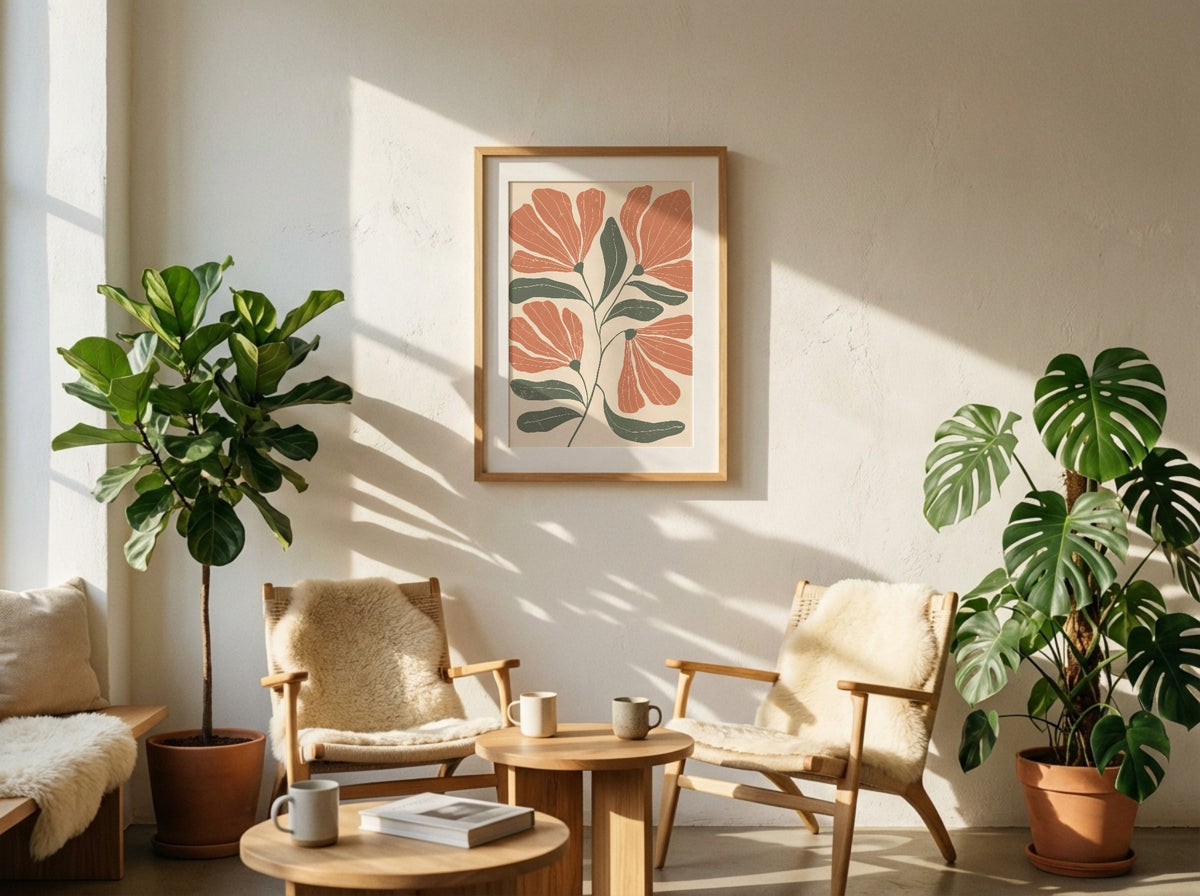 Terracotta Sage Botanical Abstract Poster