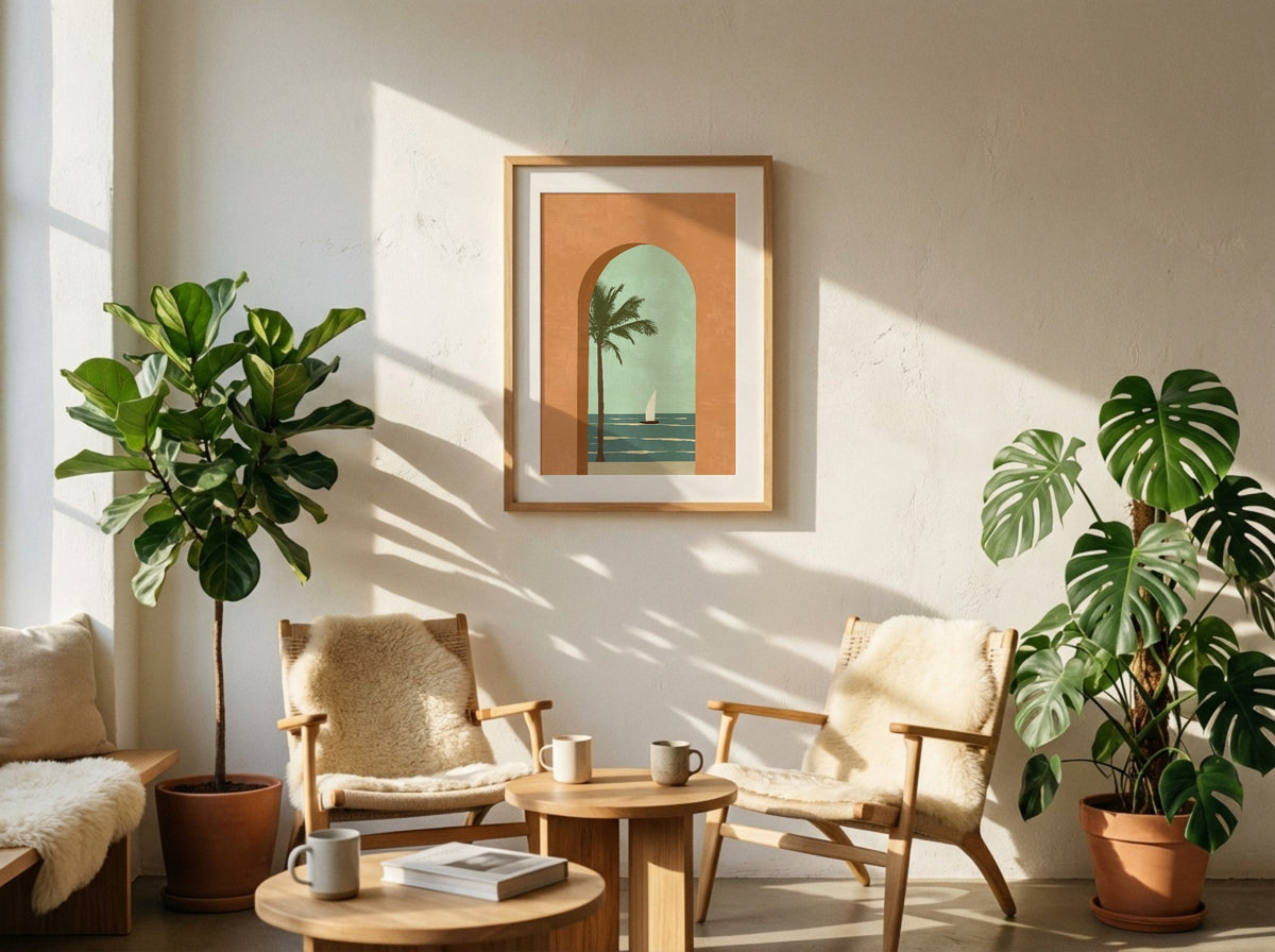 Terracotta Palm Arch Poster