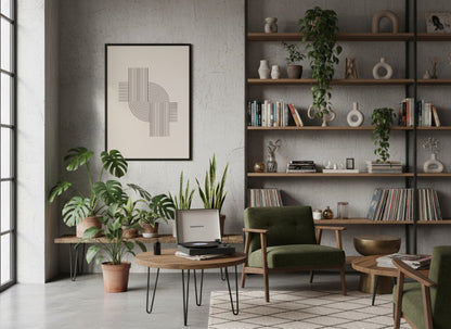 Grey Offset Step Lines Poster