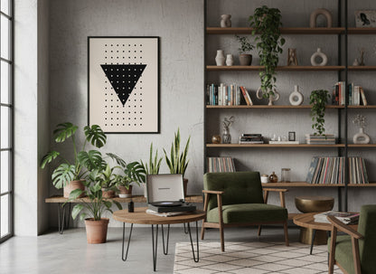 Black Dotted Triangle Graphic Poster