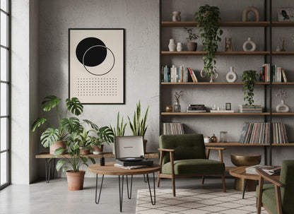 Black Interlocking Circles Poster