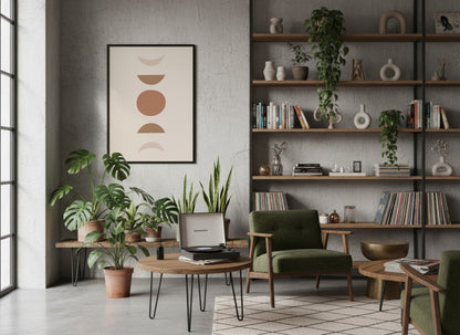 Beige Stacked Shapes Abstract Poster
