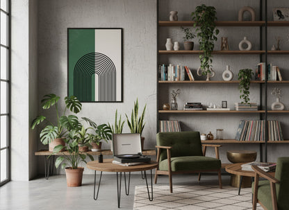 Forest Green Layered Circle Poster