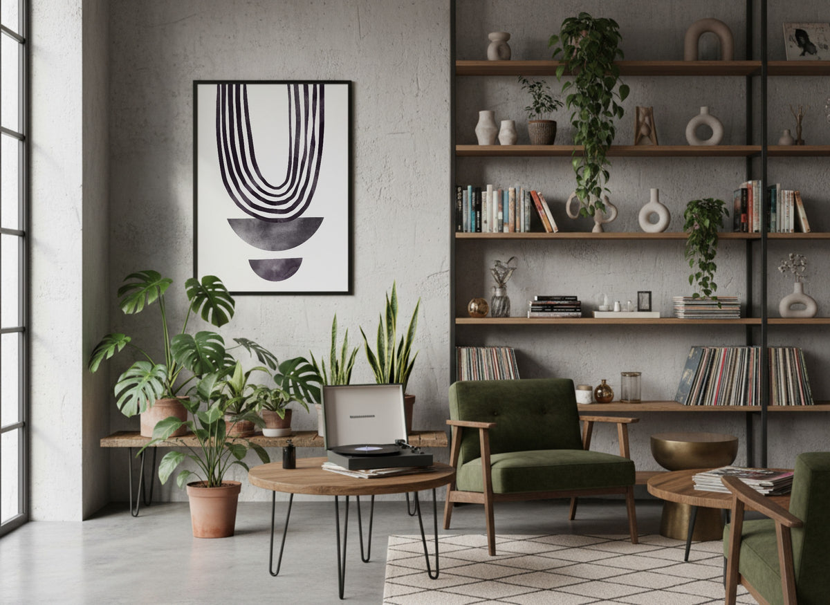 Black Looping Lines Poster