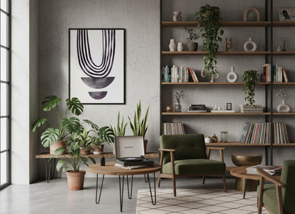 Black Looping Lines Poster