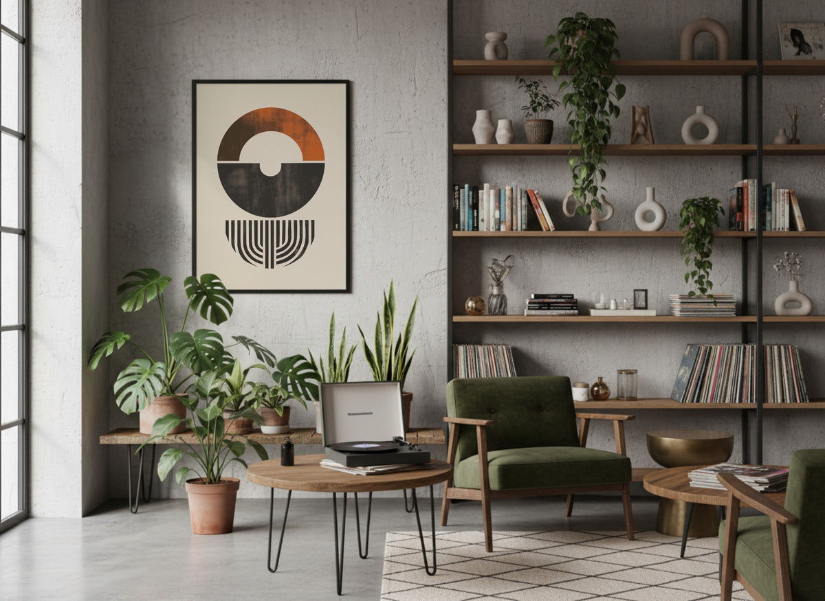 Black Split Circle Totem Poster