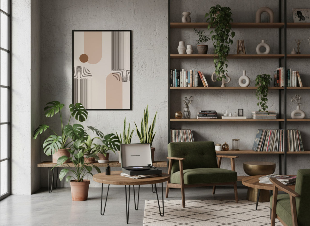Taupe Peach Modular Columns Poster