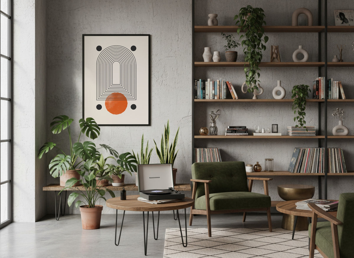 Orange Arched Portal Abstract Poster