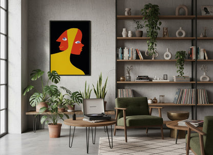 Red Yellow Black Bold Abstract Poster