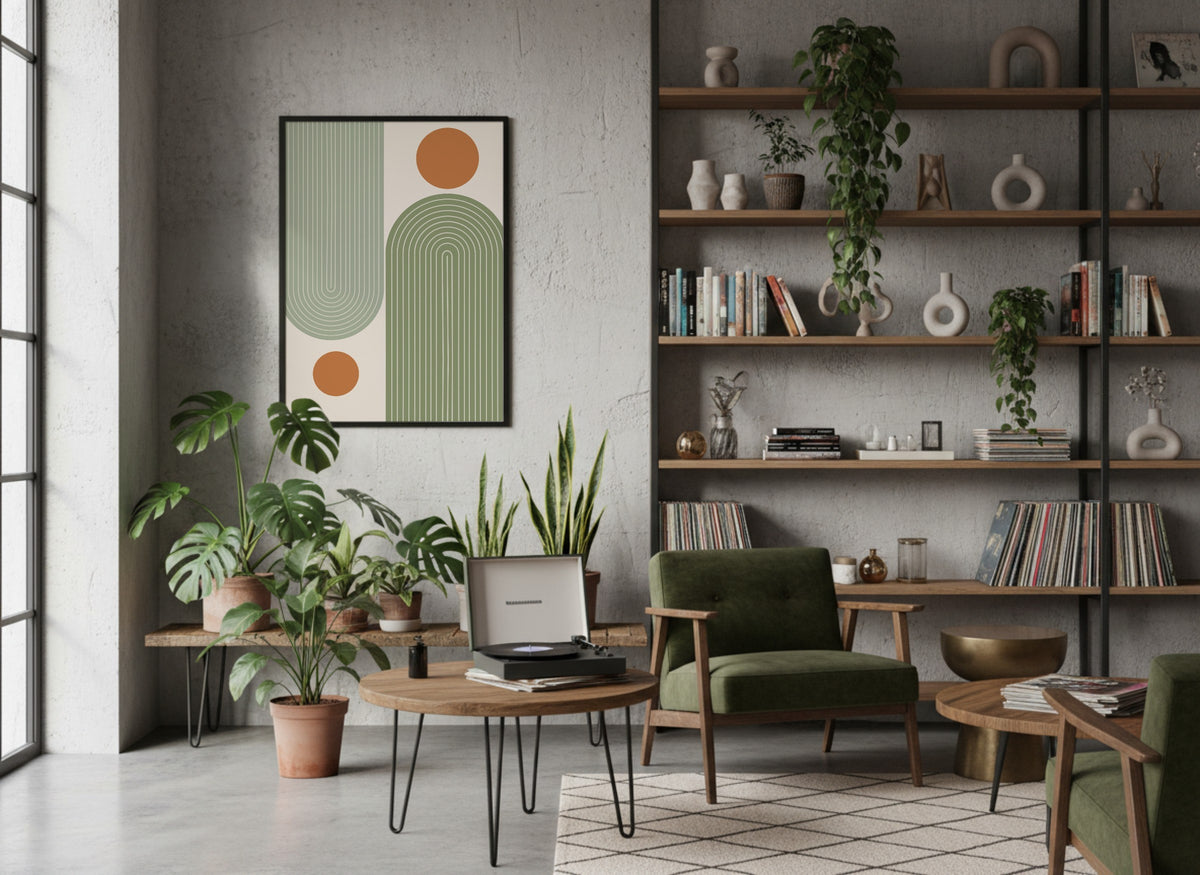 Sage Orange Rounded Blocks Poster