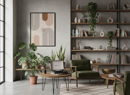 Terracotta Neutral Column Abstract Poster