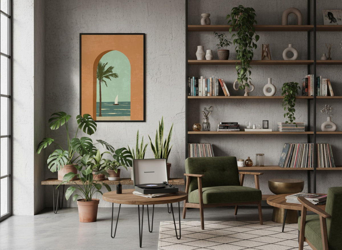 Terracotta Palm Arch Poster