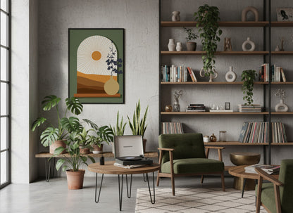 Olive Arch Botanical Landscape Poster