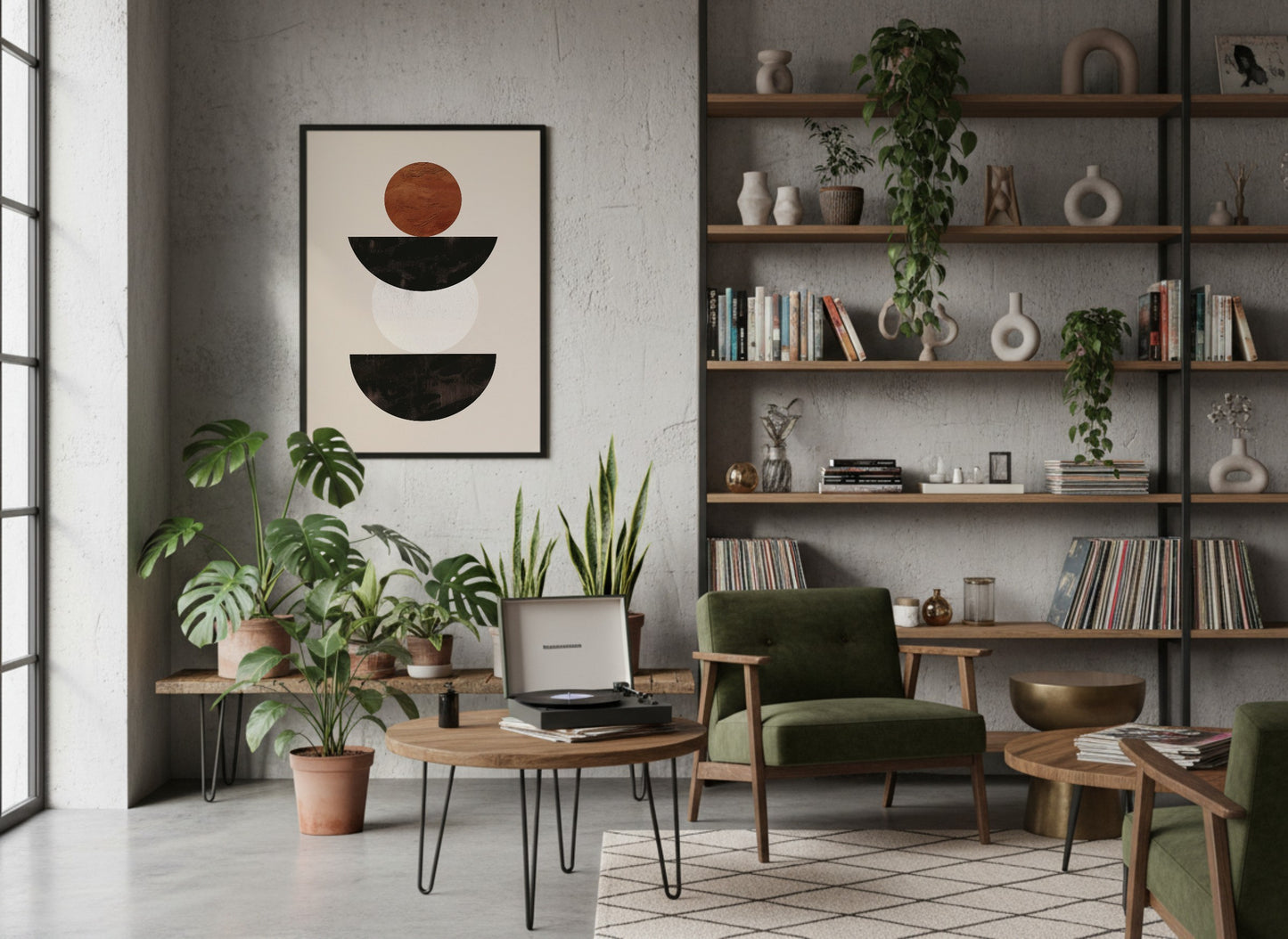 Brown Stacked Bowl Shapes Poster