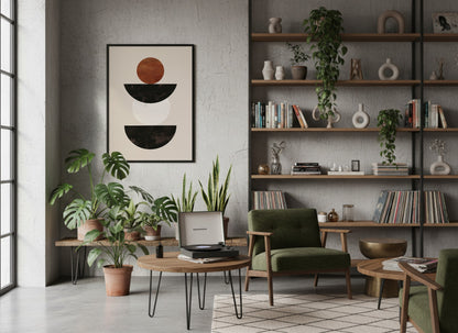 Brown Stacked Bowl Shapes Poster