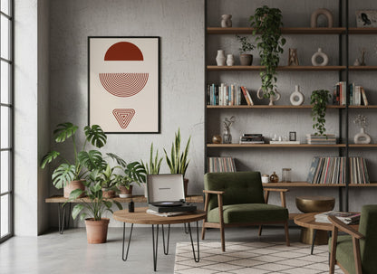 Terracotta Split Sun Poster