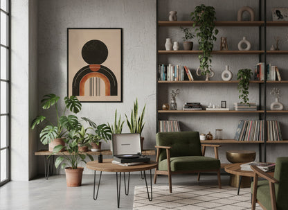Black Stacked Orb Arch Poster