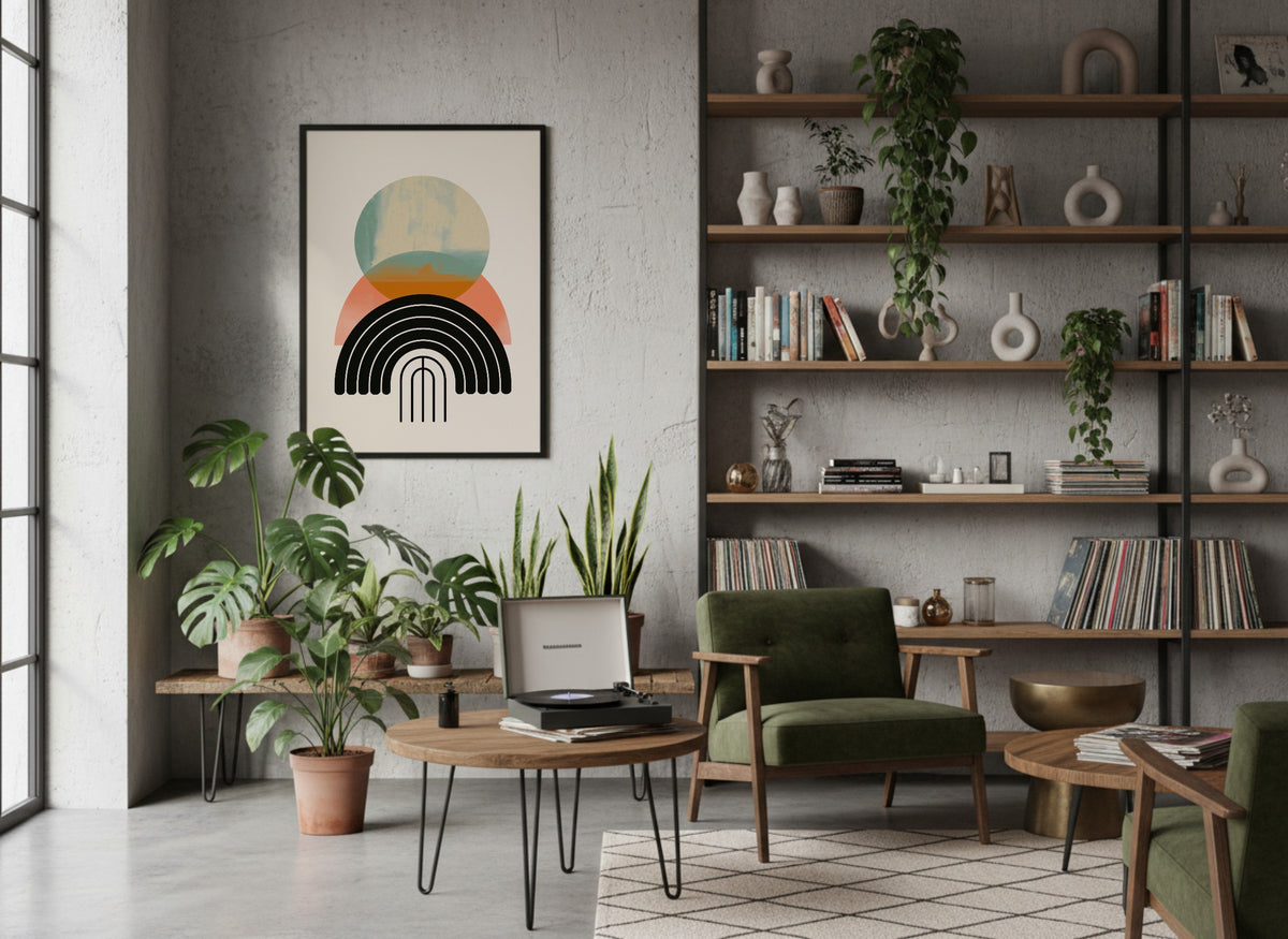 Pastel Orb and Rainbow Poster