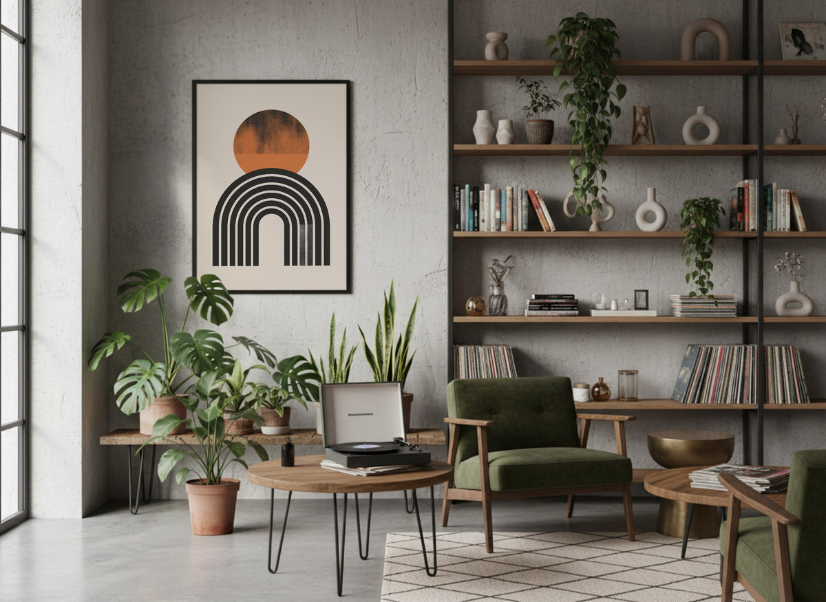 Rust Rising Sun Arch Poster
