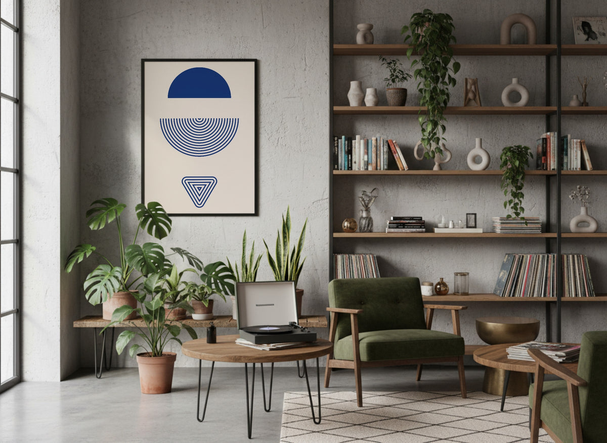 Blue Split Circle Balance Poster