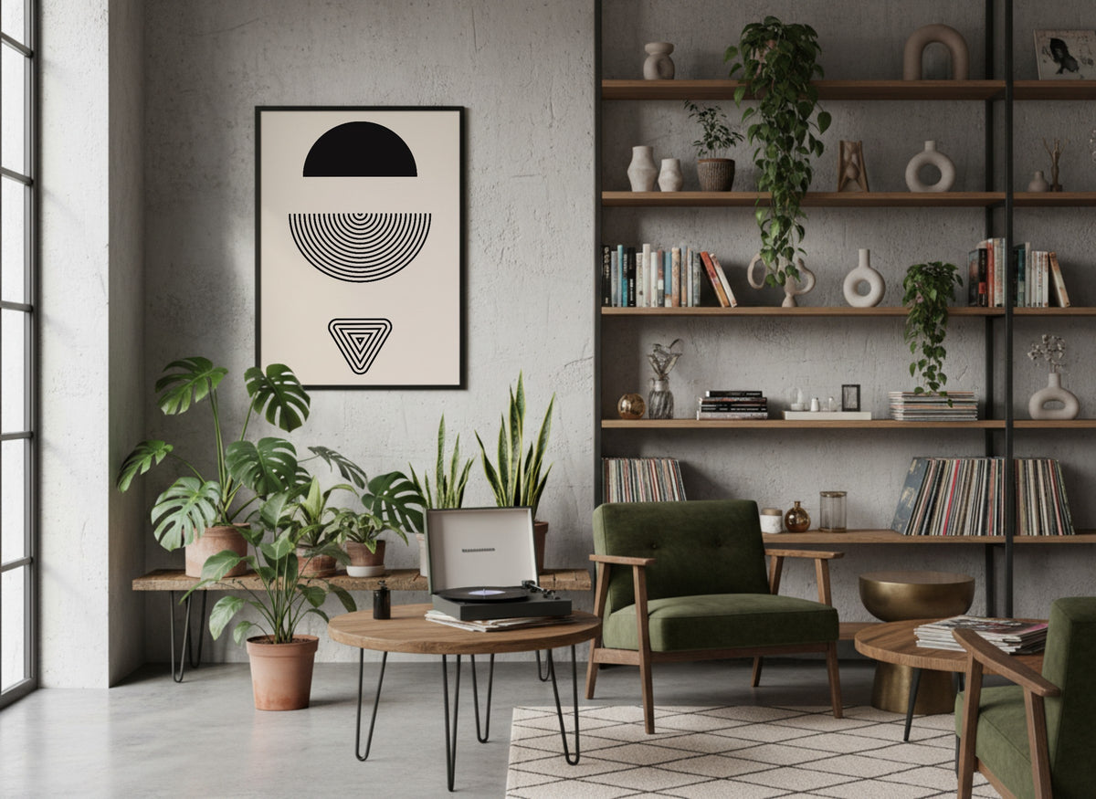 Black Half Moon Balance Poster
