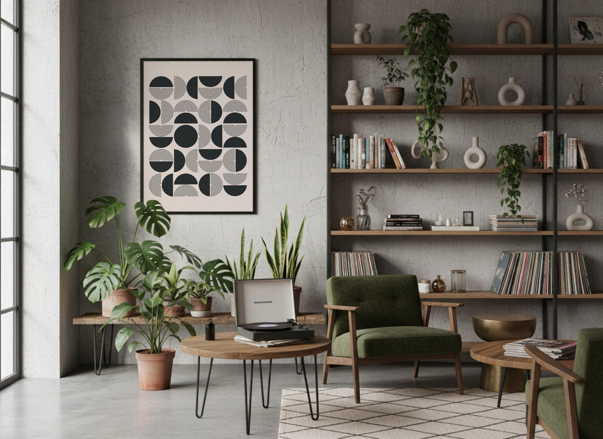 Black and Grey Modular Grid Poster