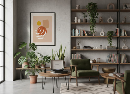 Orange Linear Swirl Organic Abstract Poster