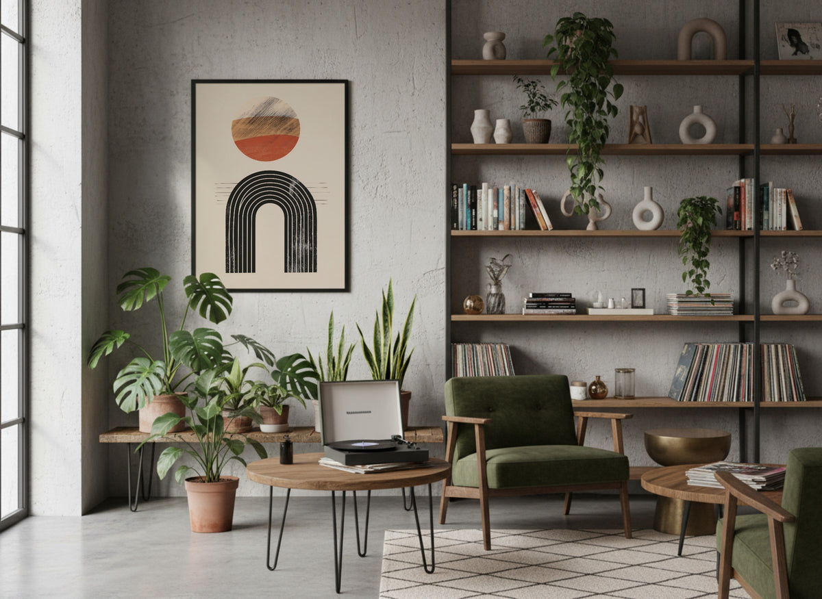 Rust Sun and Tall Arch Poster