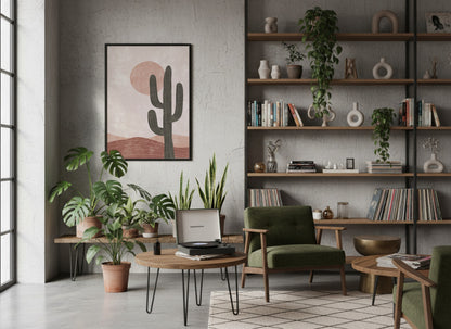 Blush Desert Cactus Poster