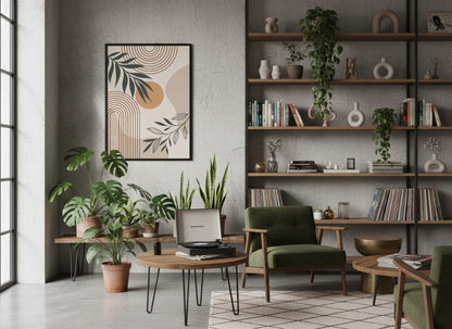 Terracotta Botanical Curve Poster