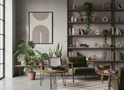 Grey Twin Arch Line Poster