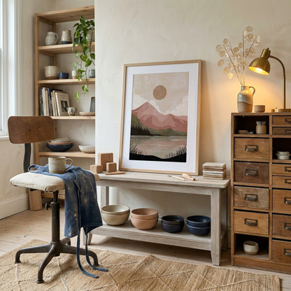 Dusty Rose Mountain Layers Poster