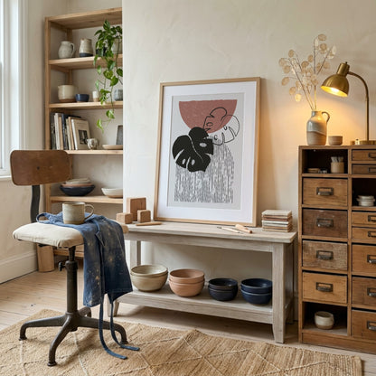 Black Terracotta Botanical Collage Poster