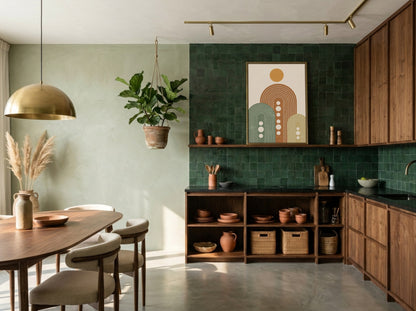 Orange and Sage Boho Arch Poster