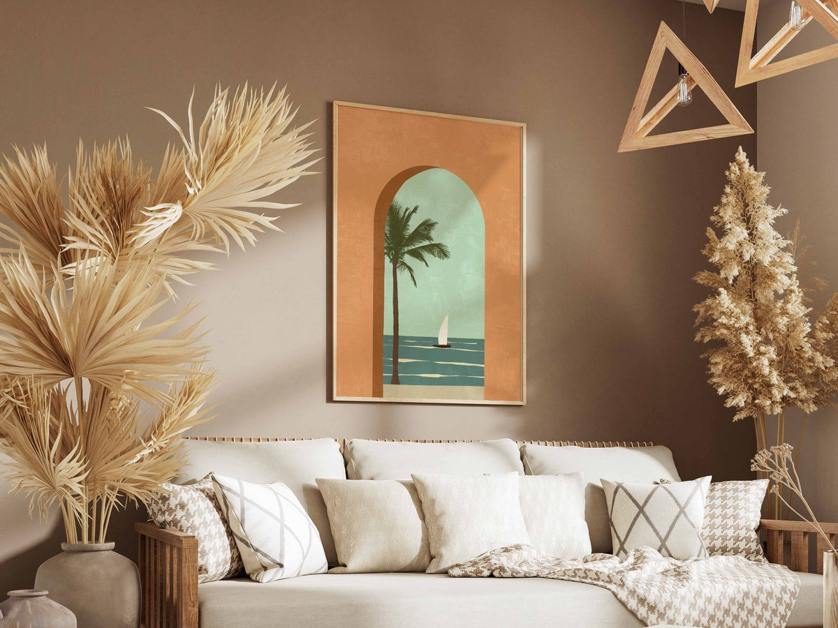 Terracotta Palm Arch Poster