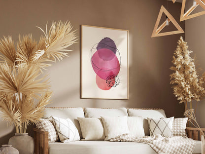 Pink Purple Layered Ovals Abstract Poster