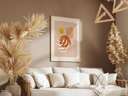 Orange Linear Swirl Organic Abstract Poster