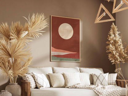 Rust Moon Horizon Abstract Poster