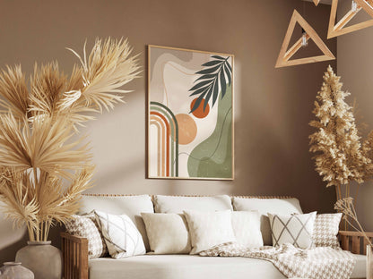 Green Leaf and Rainbow Poster