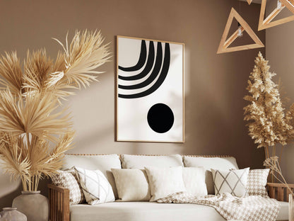 Black Triple Curve Graphic Poster