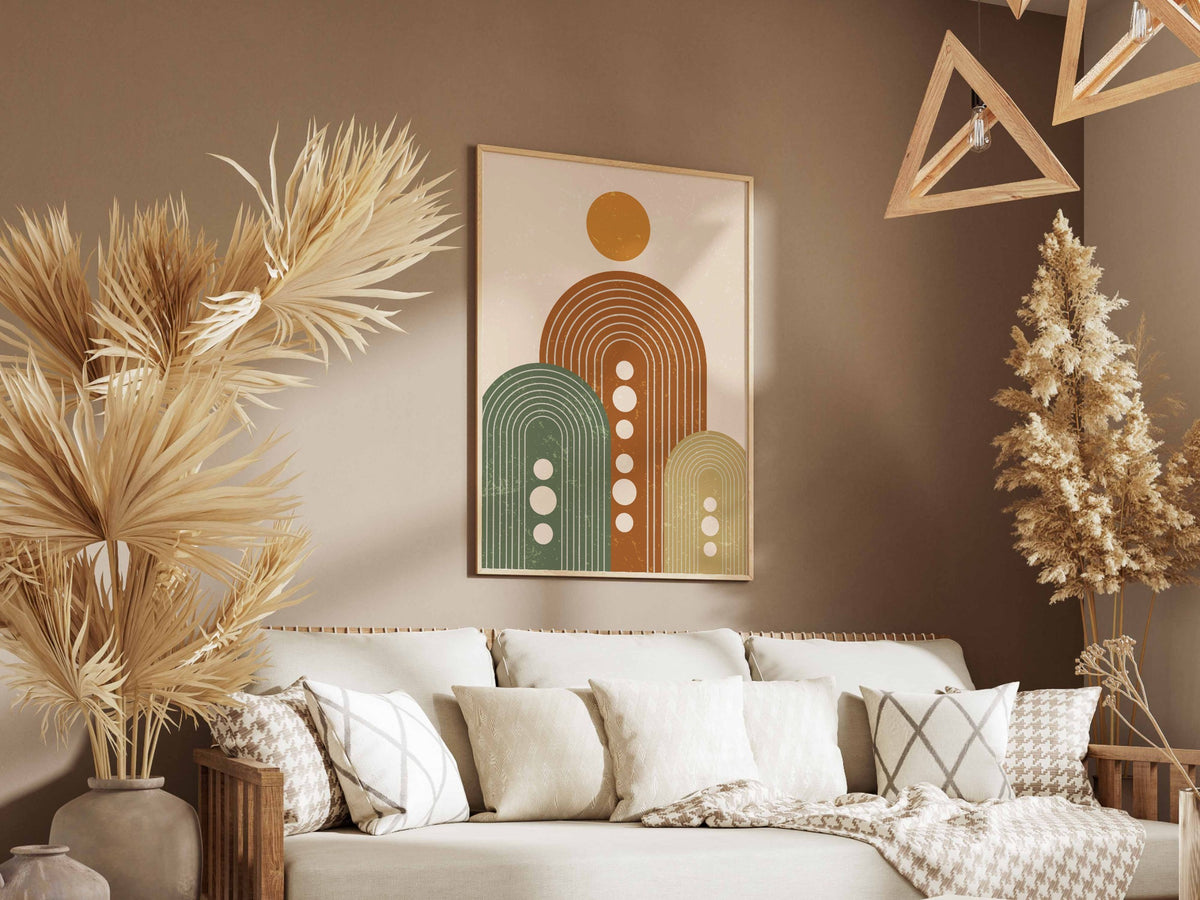 Orange and Sage Boho Arch Poster