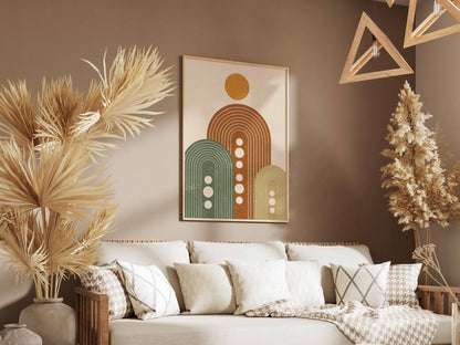 Orange and Sage Boho Arch Poster