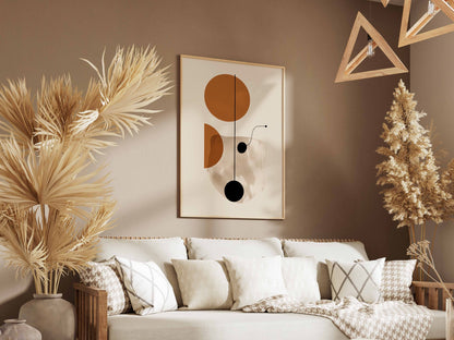 Ochre Dot and Curve Poster
